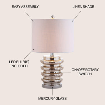 Allen 22.75" LED Glass Table Lamp - JONATHAN Y